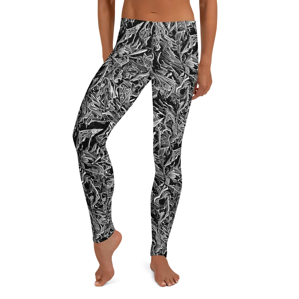 Noir Tendrils on Leggings — Front