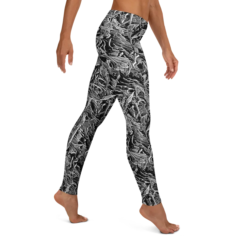 Noir Tendrils on Leggings — Right