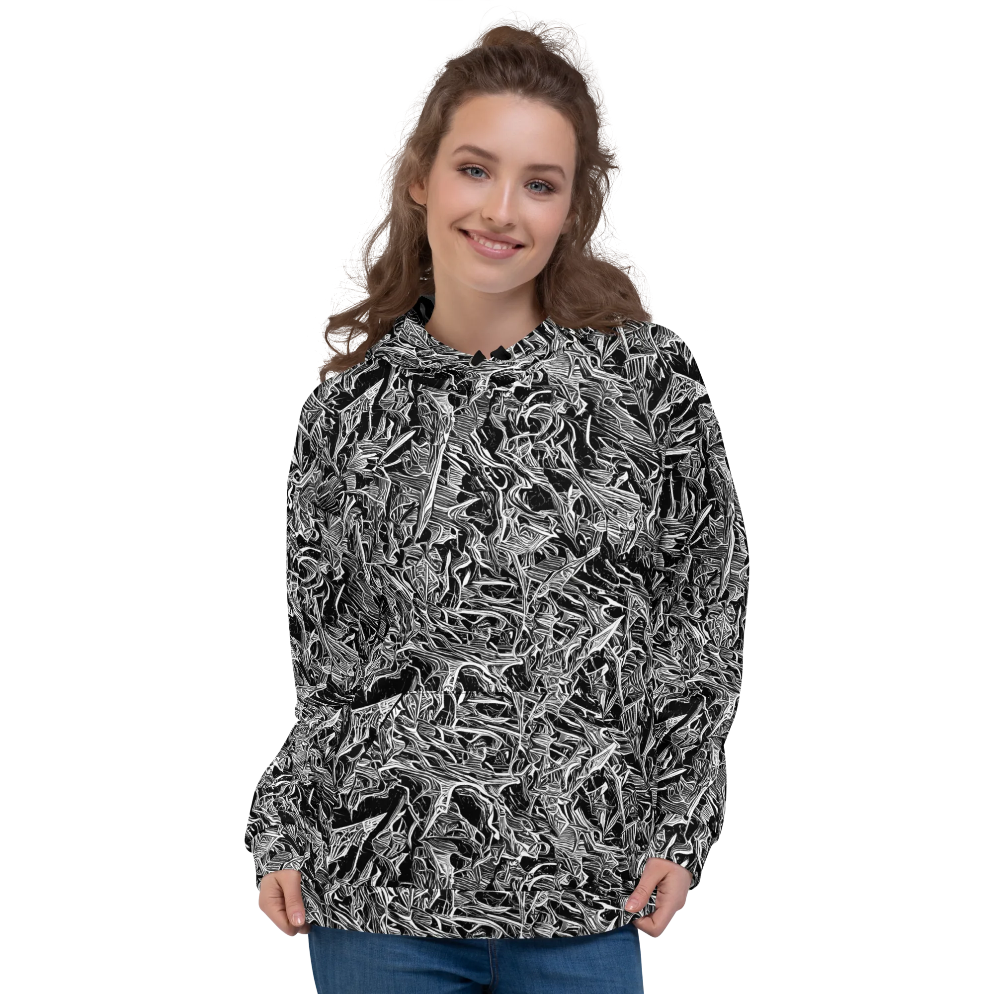 Noir Tendrils on Hoodie — Front