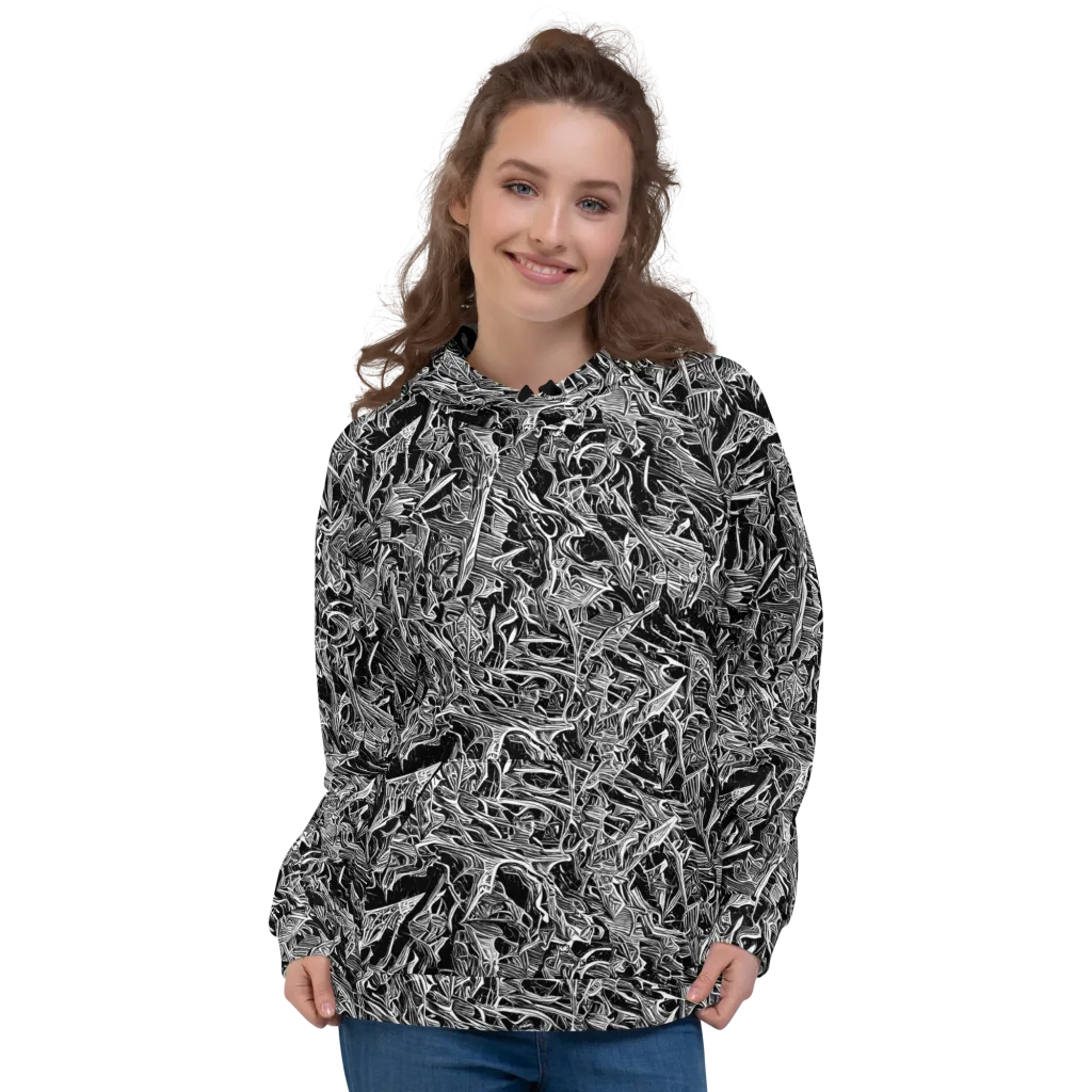 Noir Tendrils on Hoodie — Front