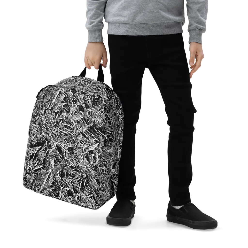 Noir Tendrils on Minimalist Backpack — Zoomed-in