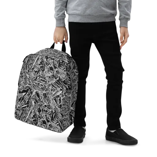 Noir Tendrils on a Minimalist Backpack