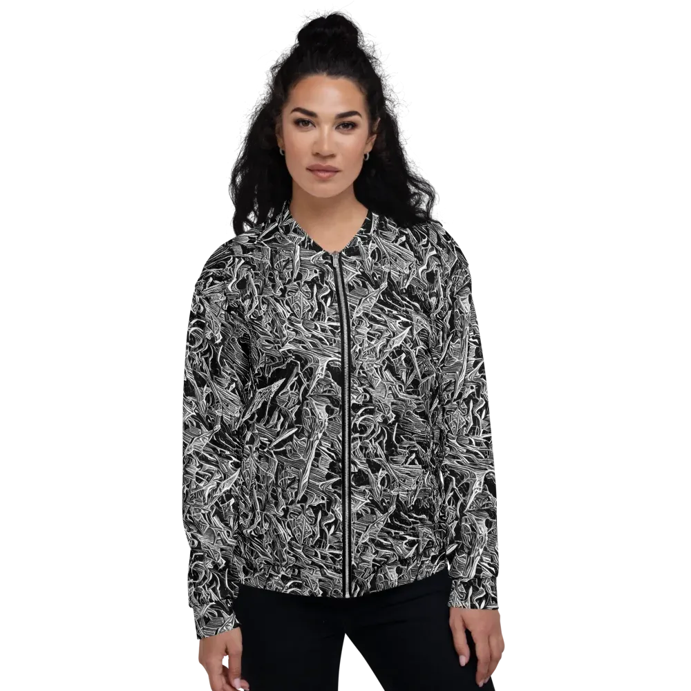 Noir Tendrils on Bomber Jacket — Front