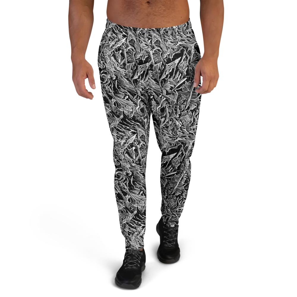 Noir Tendrils on Men's Joggers — Front