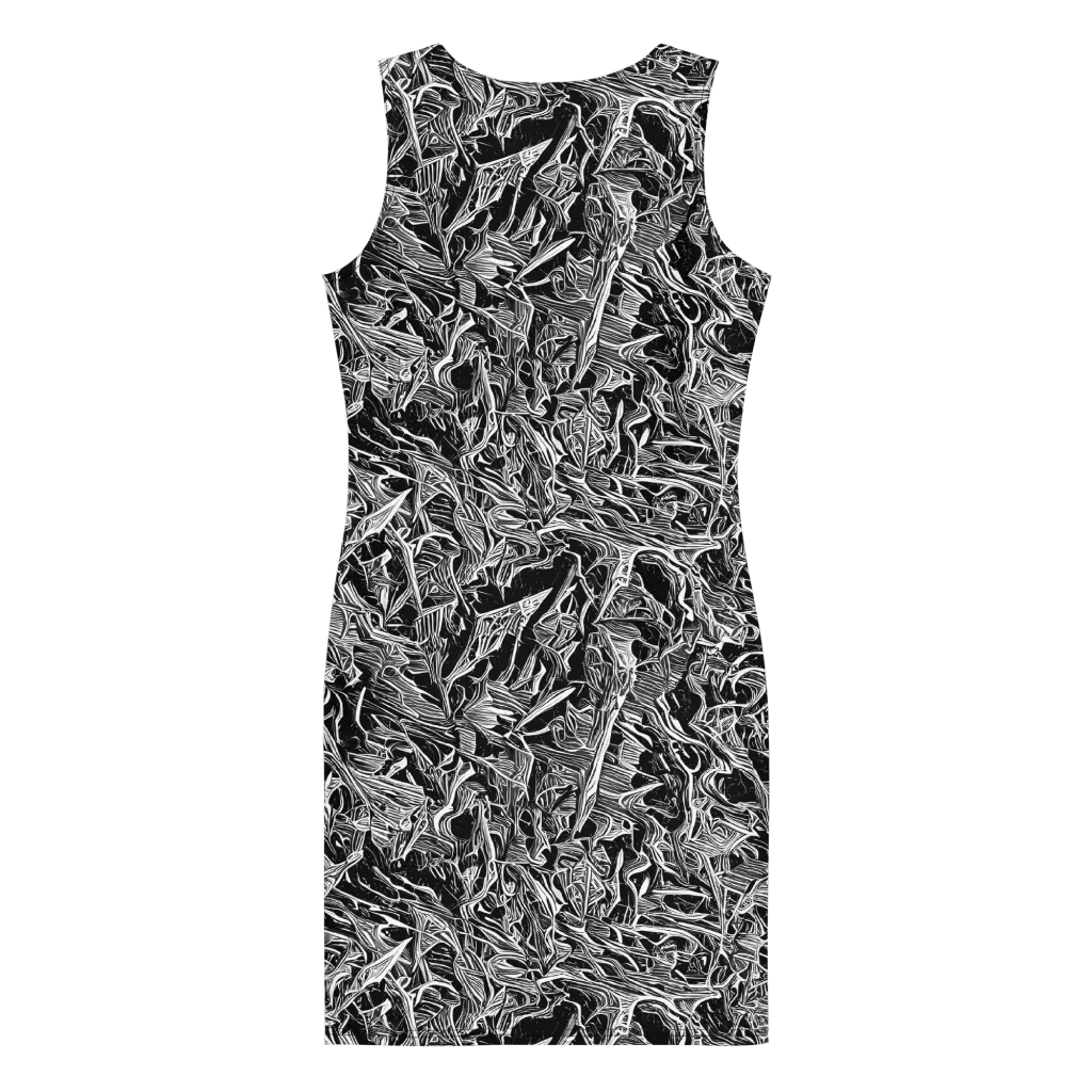 Noir Tendrils on Bodycon Dress — Back