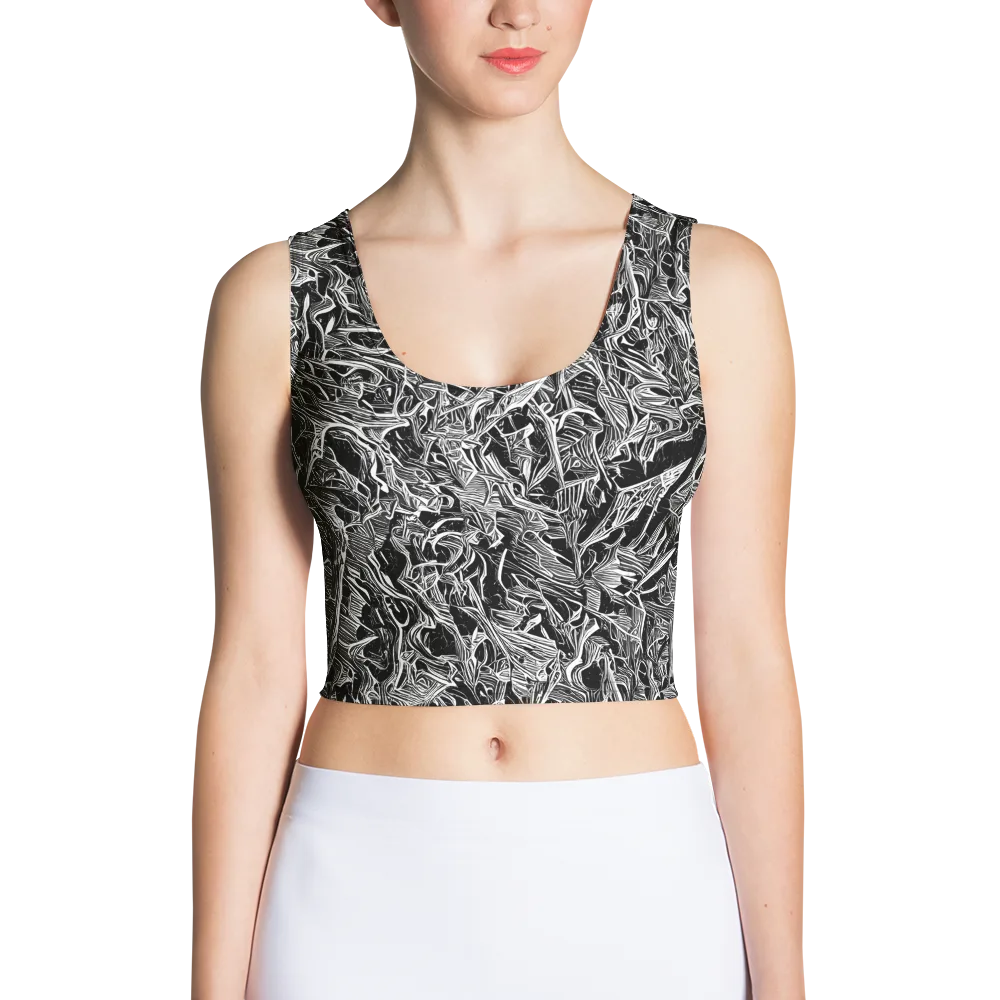 Noir Tendrils on Crop Top — Front
