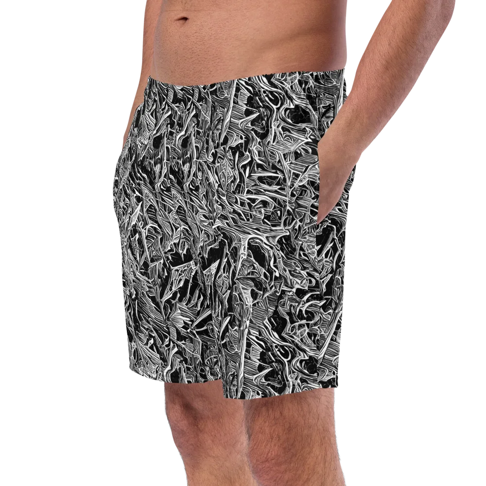 Noir Tendrils on Swim Trunks — Left Front