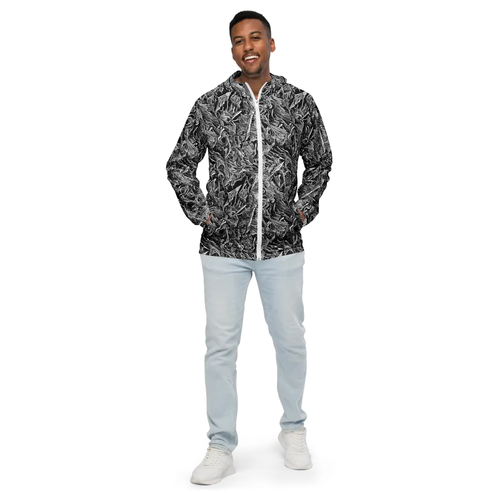 Noir Tendrils on Men's Windbreaker — Front