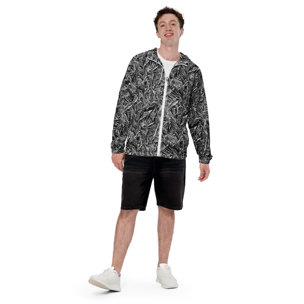 Noir Tendrils on Men's Windbreaker — Front