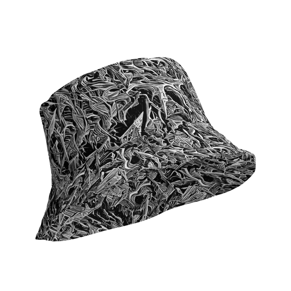 Noir Tendrils on Reversible Bucket Hat — Product details Outside