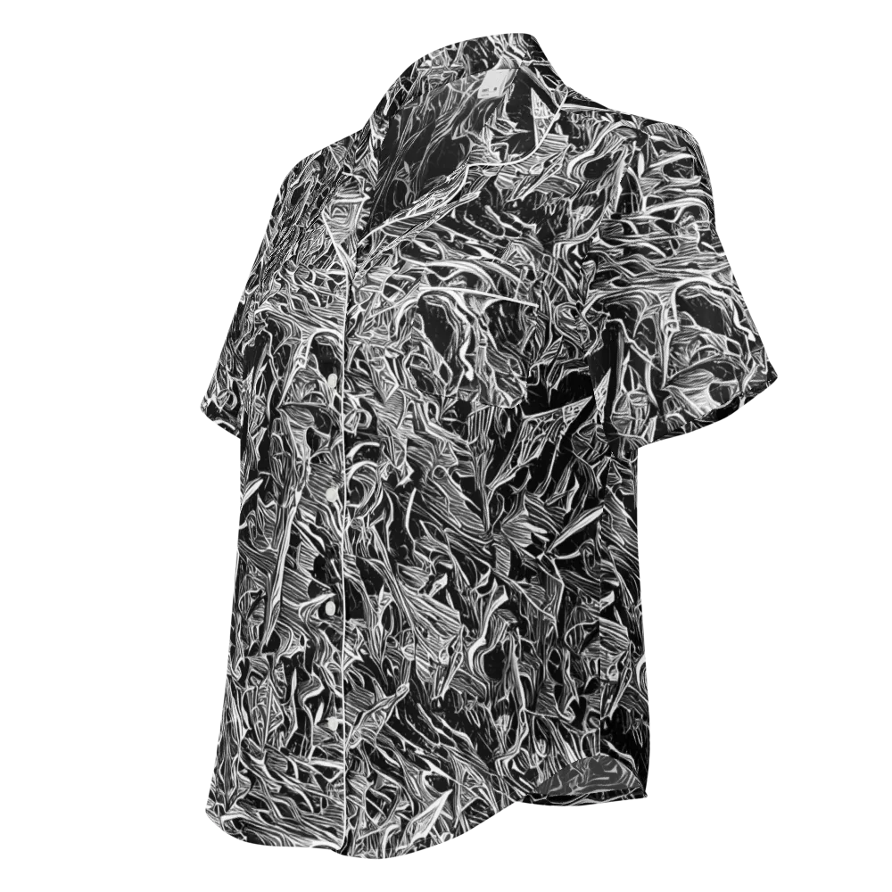 Noir Tendrils on Women's Short Sleeve Pajama Top — Left Front