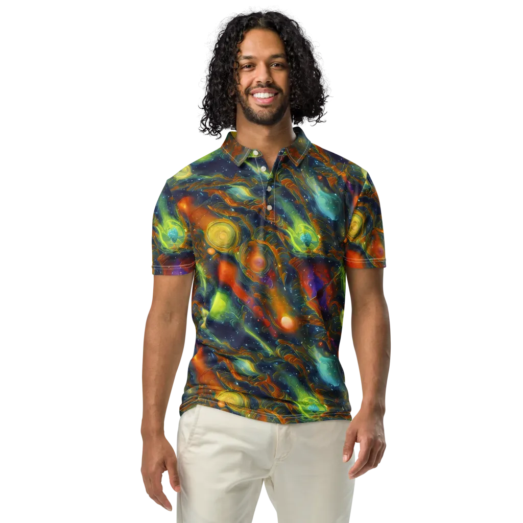 Galactic Tide on Men's Slim Fit Polo Shirt — Front