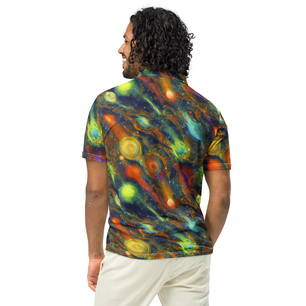 Galactic Tide on Men's Slim Fit Polo Shirt — Back