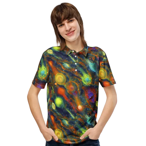 Galactic Tide on a Men's Slim Fit Polo Shirt