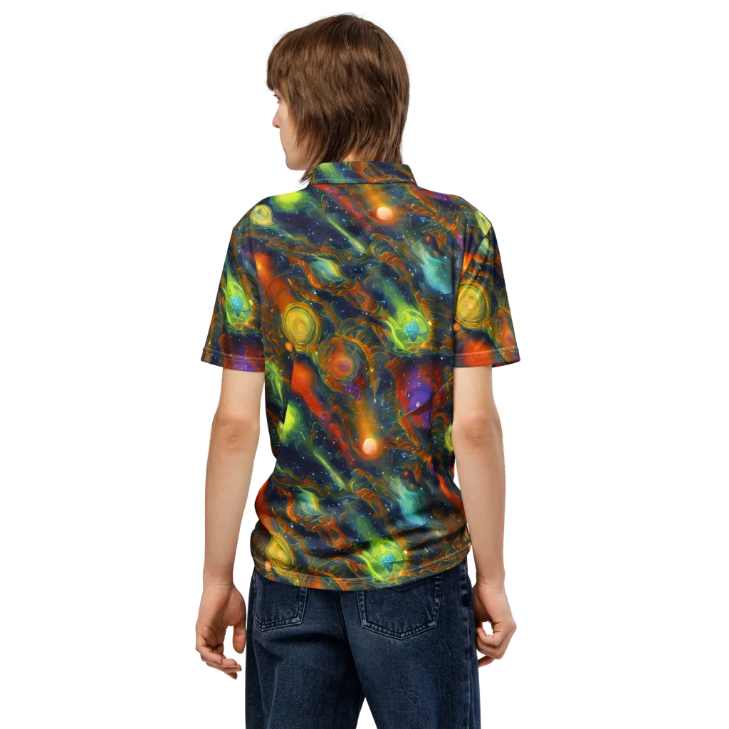 Galactic Tide on Men's Slim Fit Polo Shirt — Back