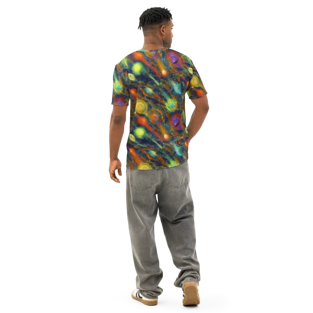 Galactic Tide on Men's Cotton Crew Neck T-Shirt — Back