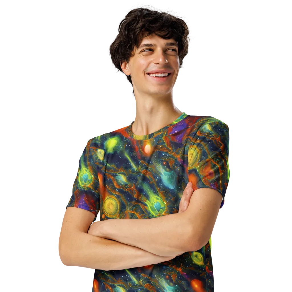 Galactic Tide on Men's Crew Neck T-Shirt — Left Front