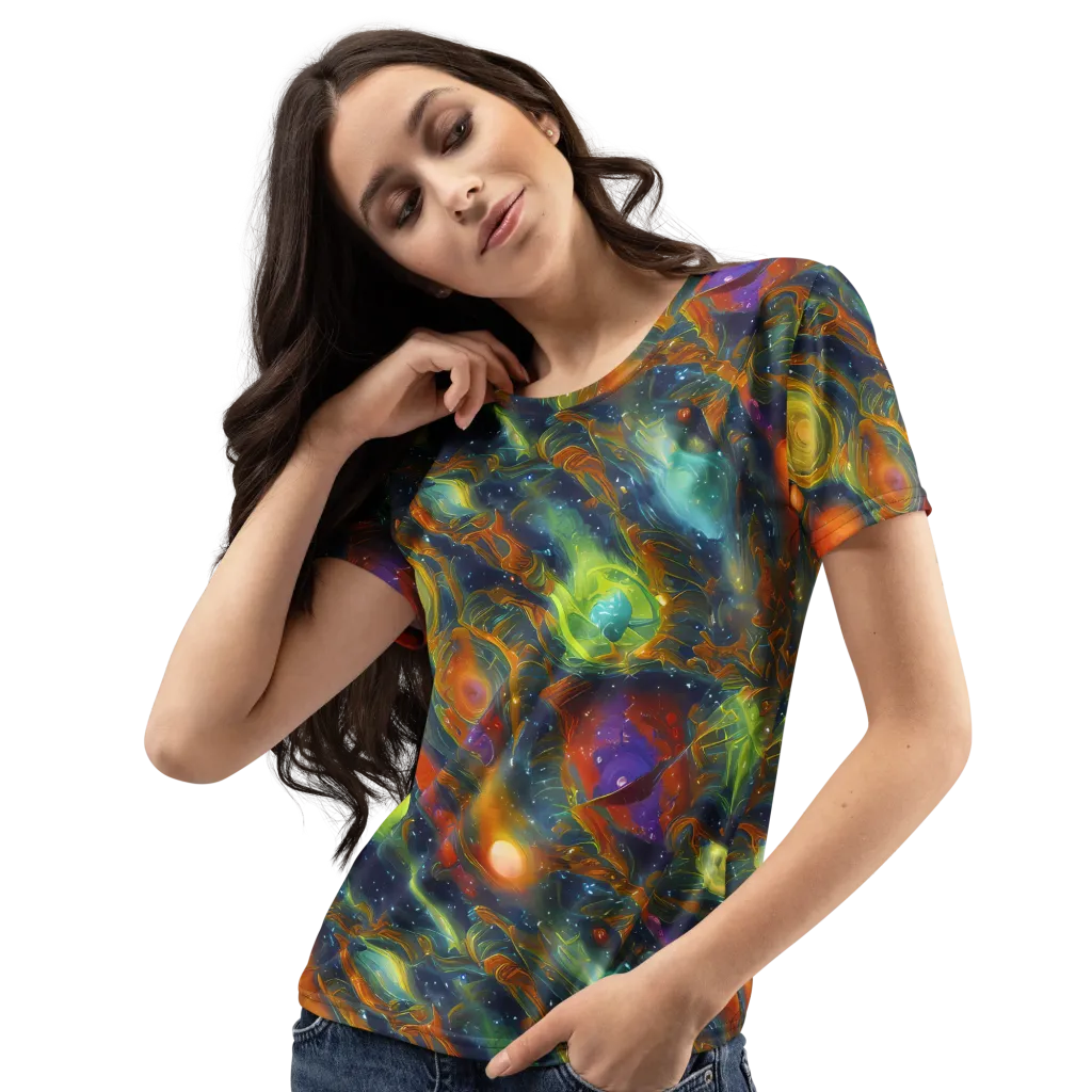 Galactic Tide on Women's Crew Neck T-Shirt — Left Front