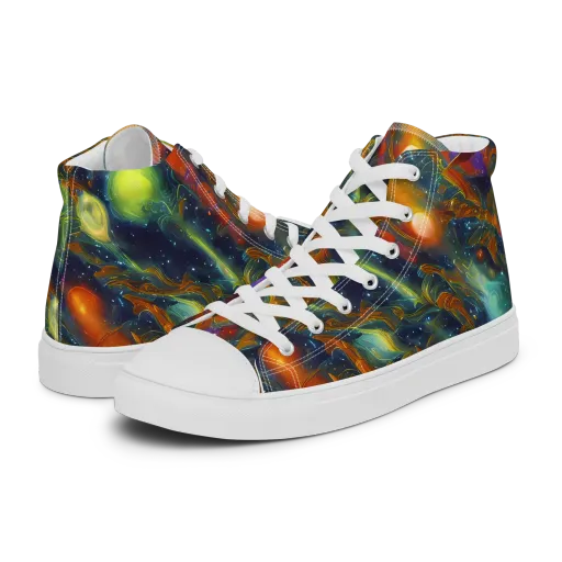 Galactic Tide on a Women's High Top Canvas Shoes