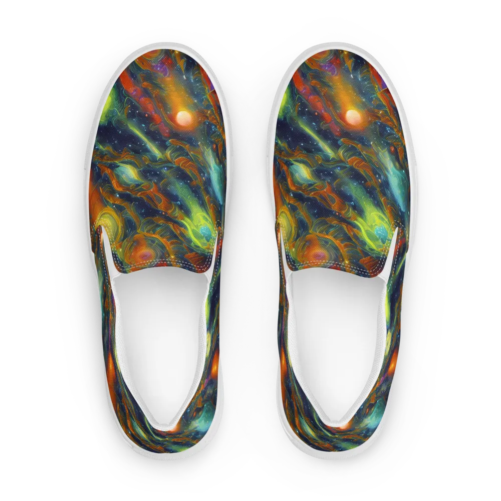 Galactic Tide on Men's Slip-On Canvas Shoes — Front