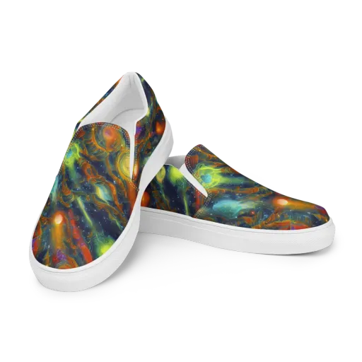 Galactic Tide on a Men's Slip-On Canvas Shoes