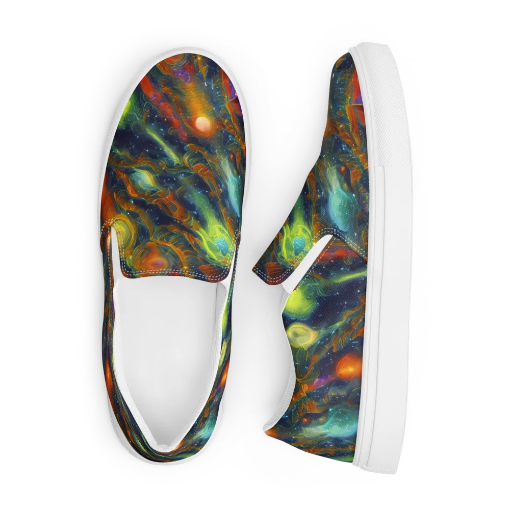 Galactic Tide on Men's Slip-On Canvas Shoes — Front