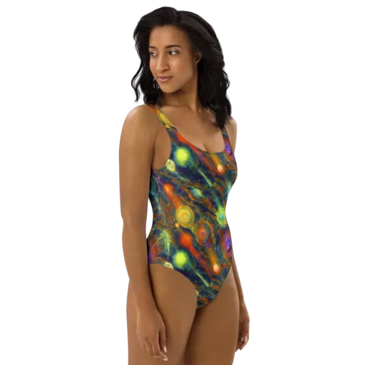 Galactic Tide on a One-Piece Swimsuit