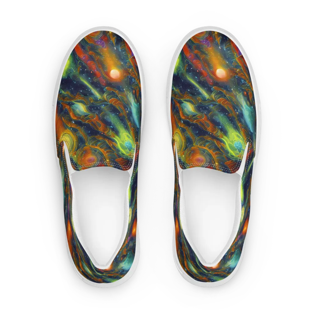 Galactic Tide on Women's Slip-On Canvas Shoes — Front