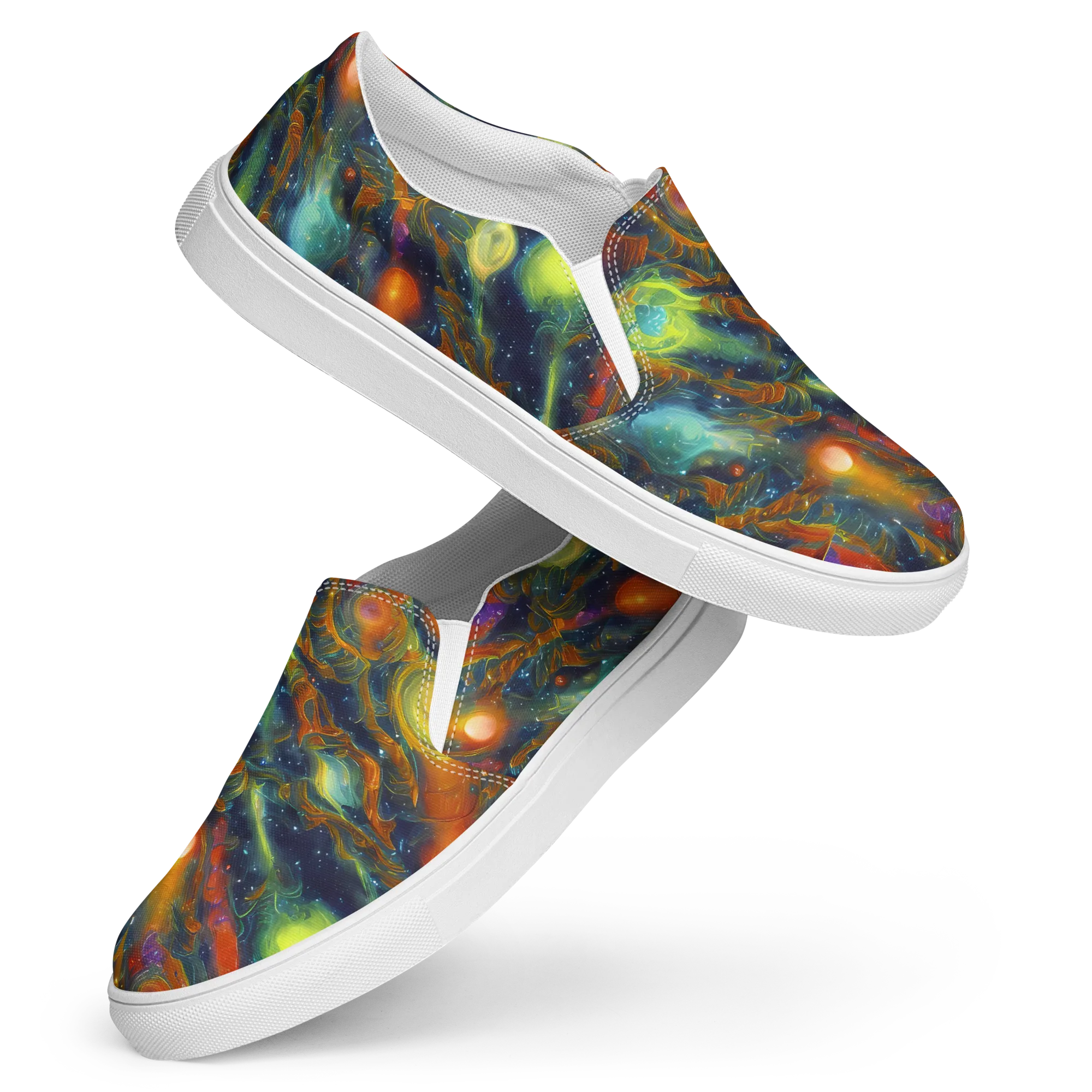 Galactic Tide on Women's Slip-On Canvas Shoes — Front