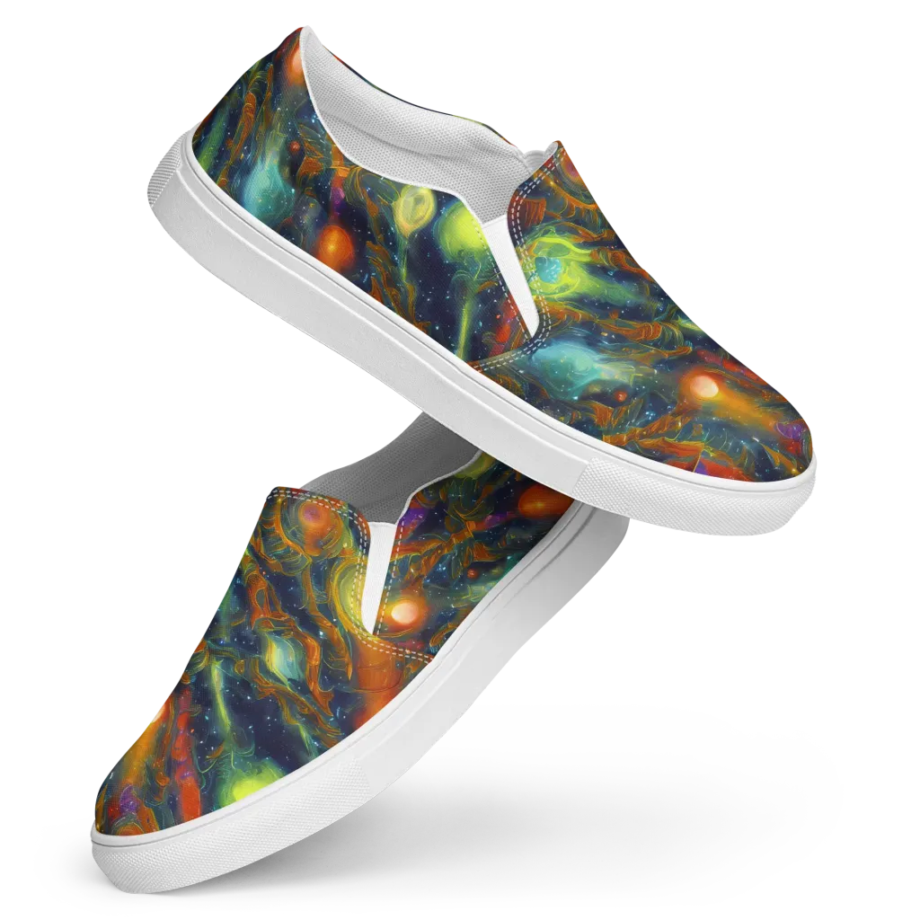 Galactic Tide on Women's Slip-On Canvas Shoes — Front