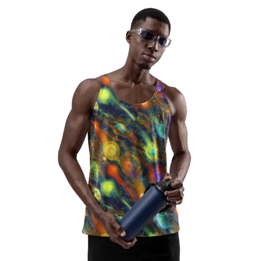 Galactic Tide on a Men's Tank Top