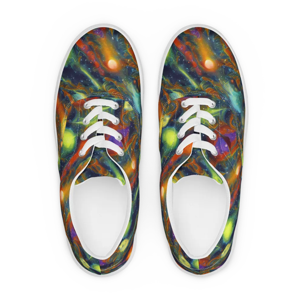 Galactic Tide on Men's Lace-Up Canvas Shoes — Front