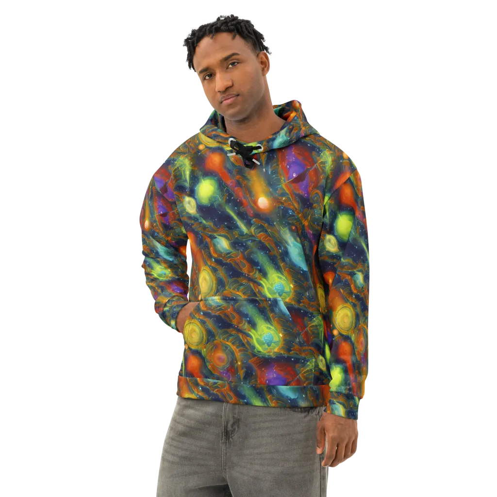 Galactic Tide on Cotton Hoodie — Left Front