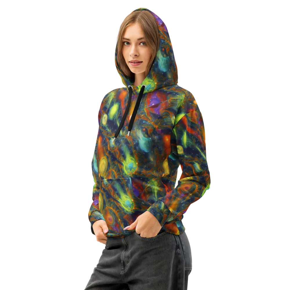 Galactic Tide on Cotton Hoodie — Left Front