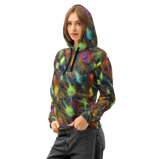 Galactic Tide on a Cotton Hoodie