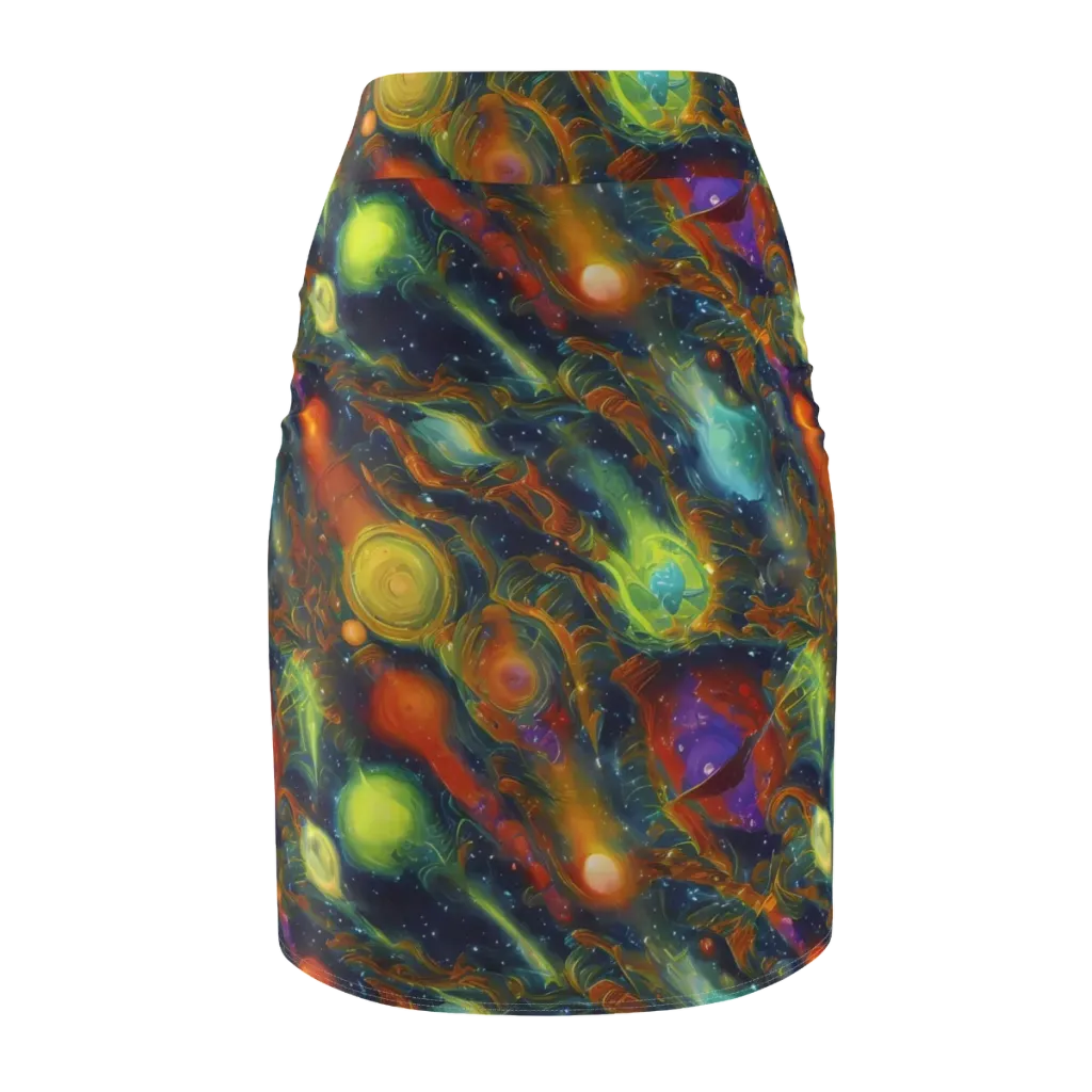Galactic Tide on Pencil Skirt — Back