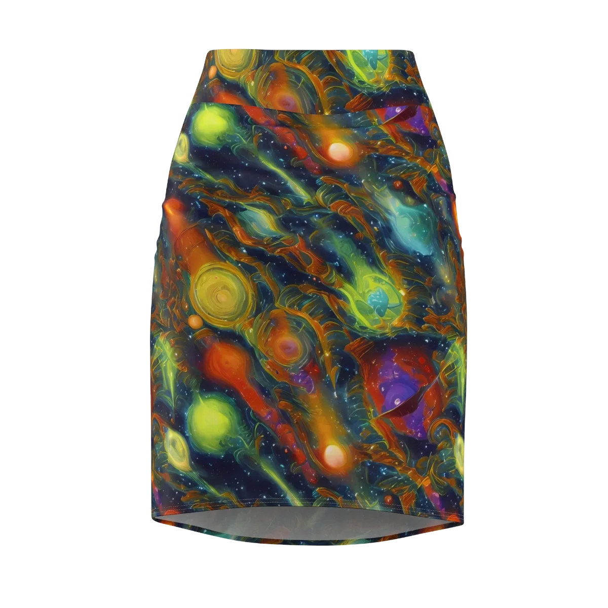 Galactic Tide on Pencil Skirt — Front