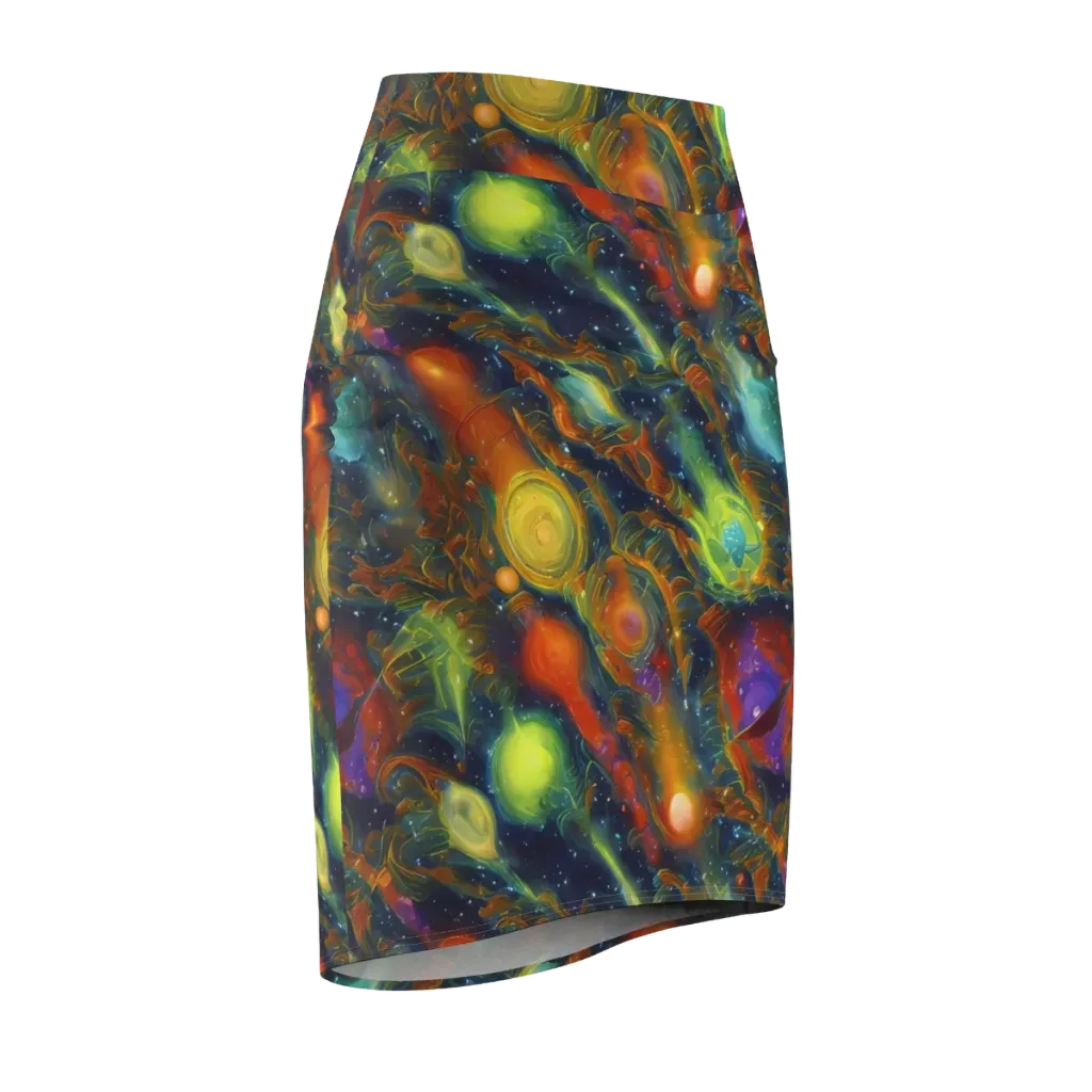Galactic Tide on Pencil Skirt — Front Side
