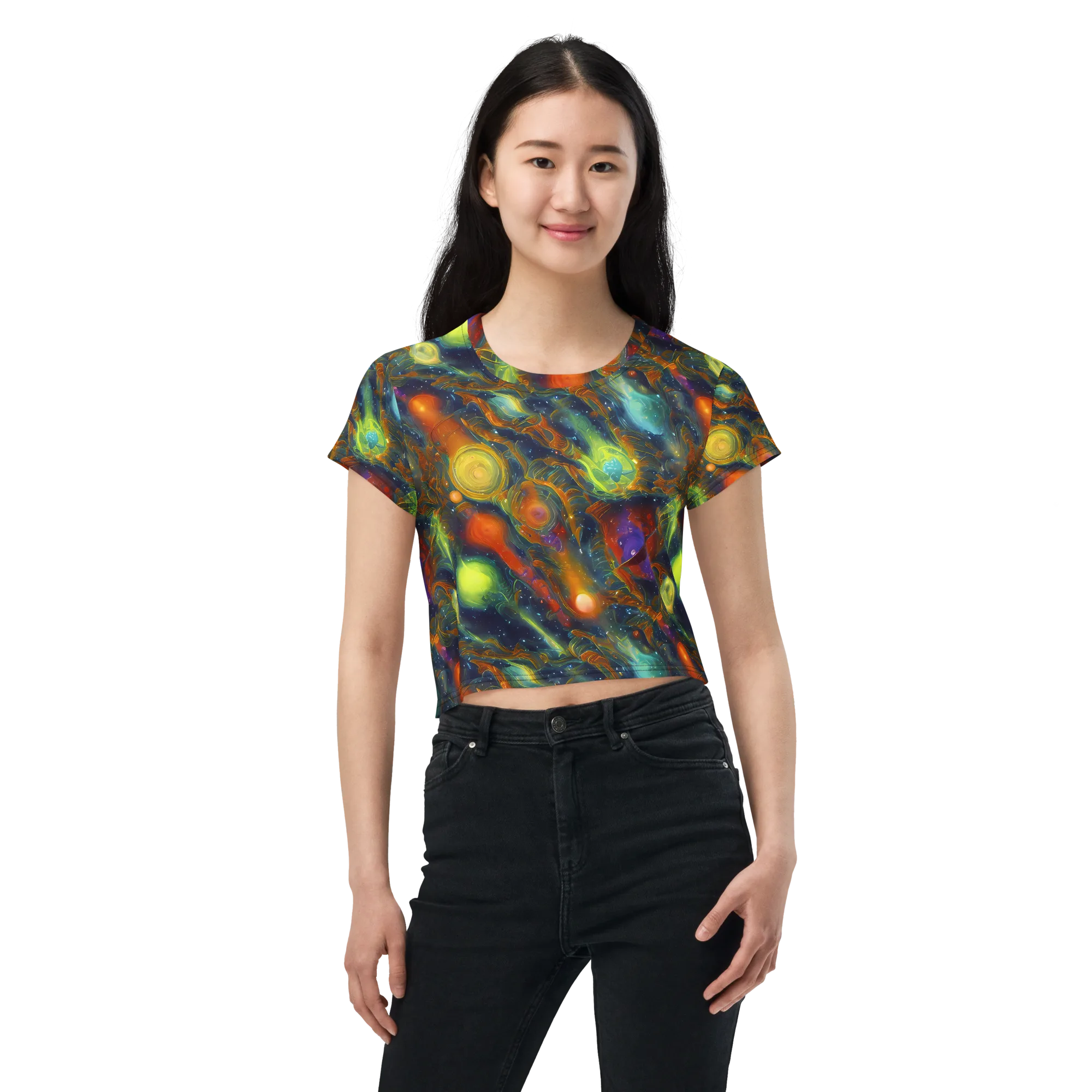 Galactic Tide on Crop Tee — Front