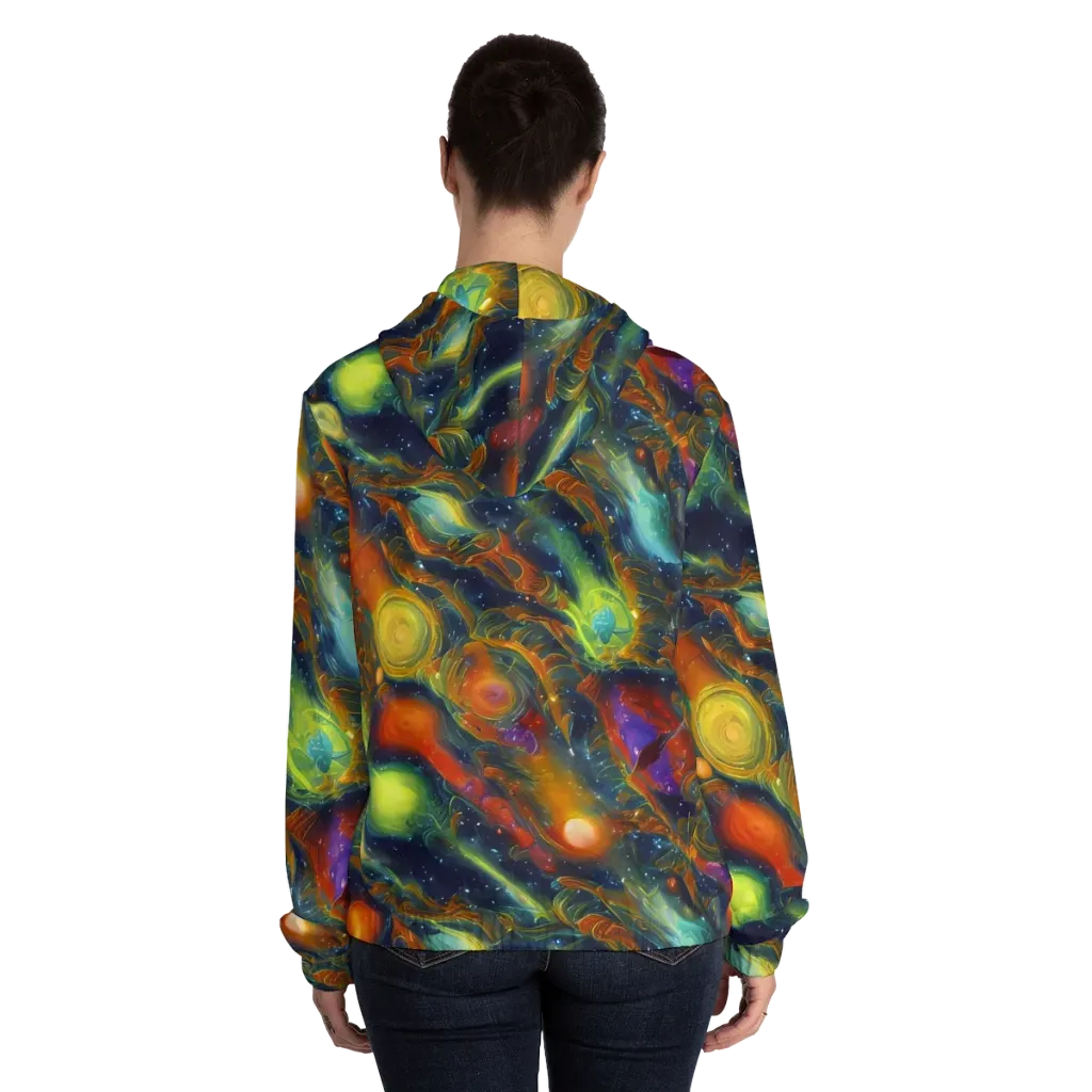 Galactic Tide on Women's Full-Zip Hoodie — Back On Person