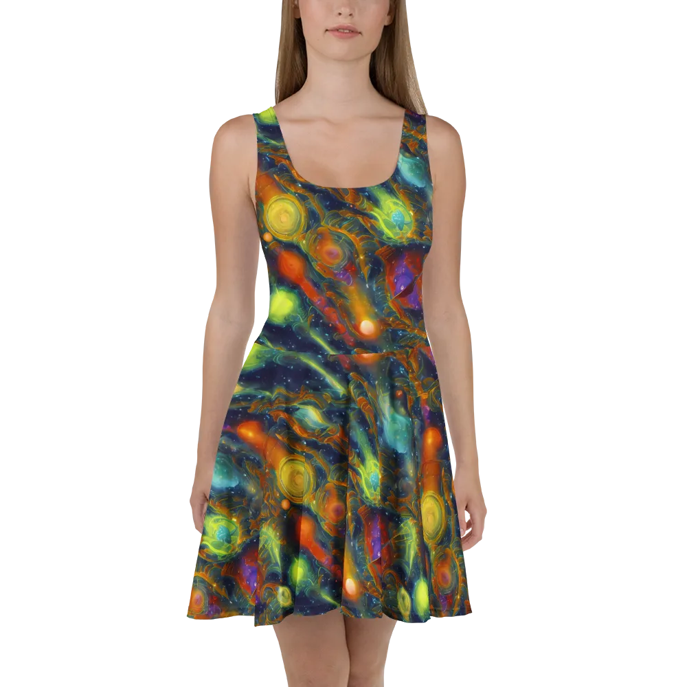 Galactic Tide on Skater Dress — Front