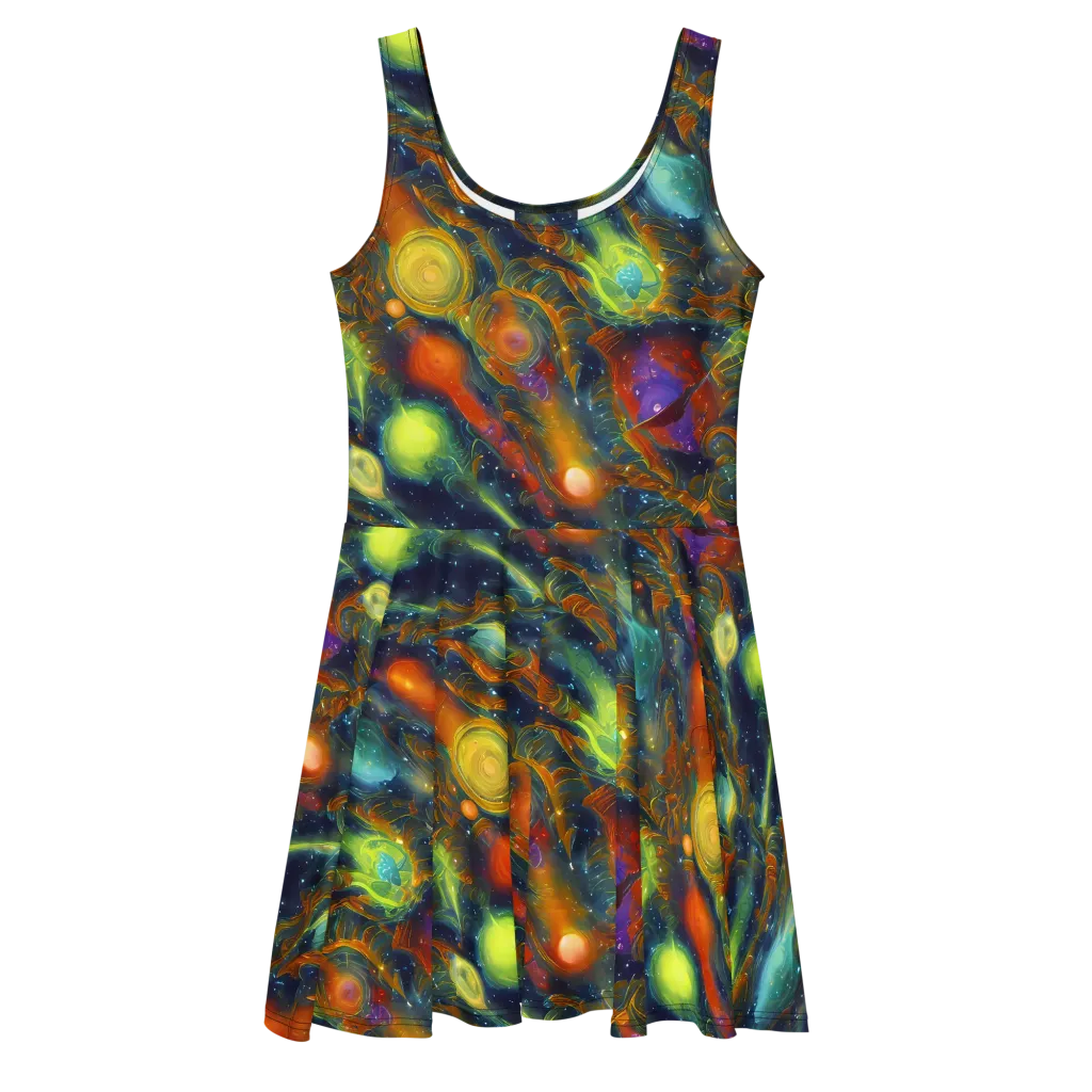 Galactic Tide on Skater Dress — Front