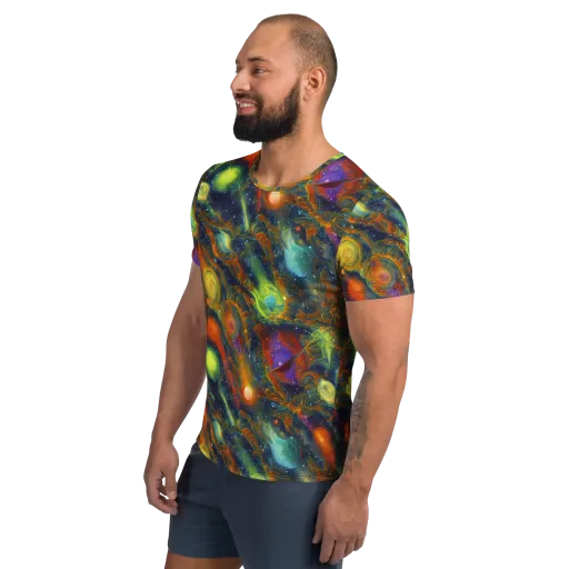 Galactic Tide on a Men's Athletic T-Shirt