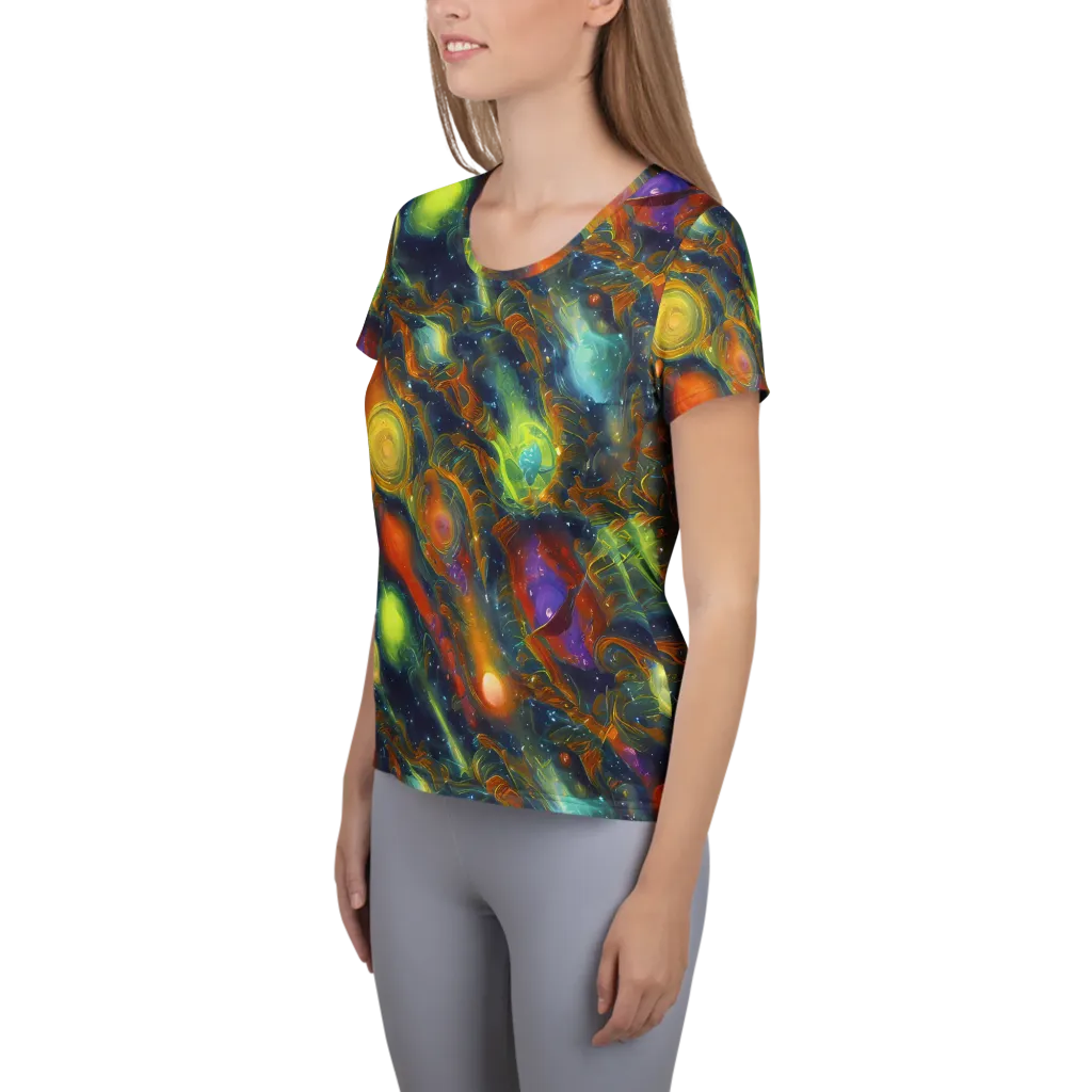 Galactic Tide on Women's Athletic T-Shirt — Left