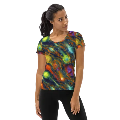 Galactic Tide on a Women's Athletic T-Shirt