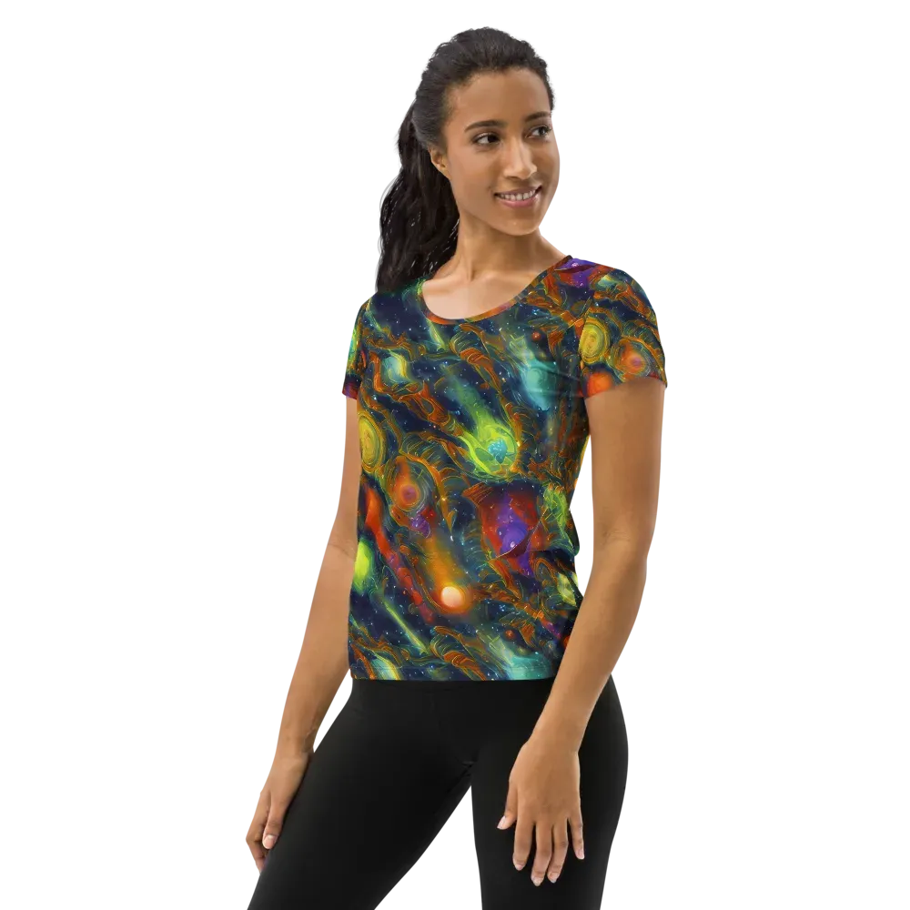 Galactic Tide on Women's Athletic T-Shirt — Left