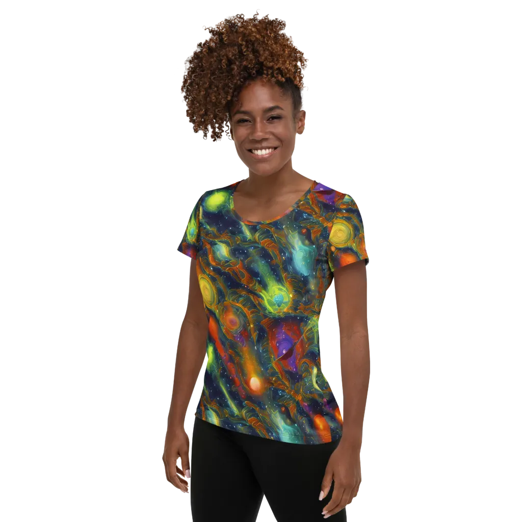 Galactic Tide on Women's Athletic T-Shirt — Left