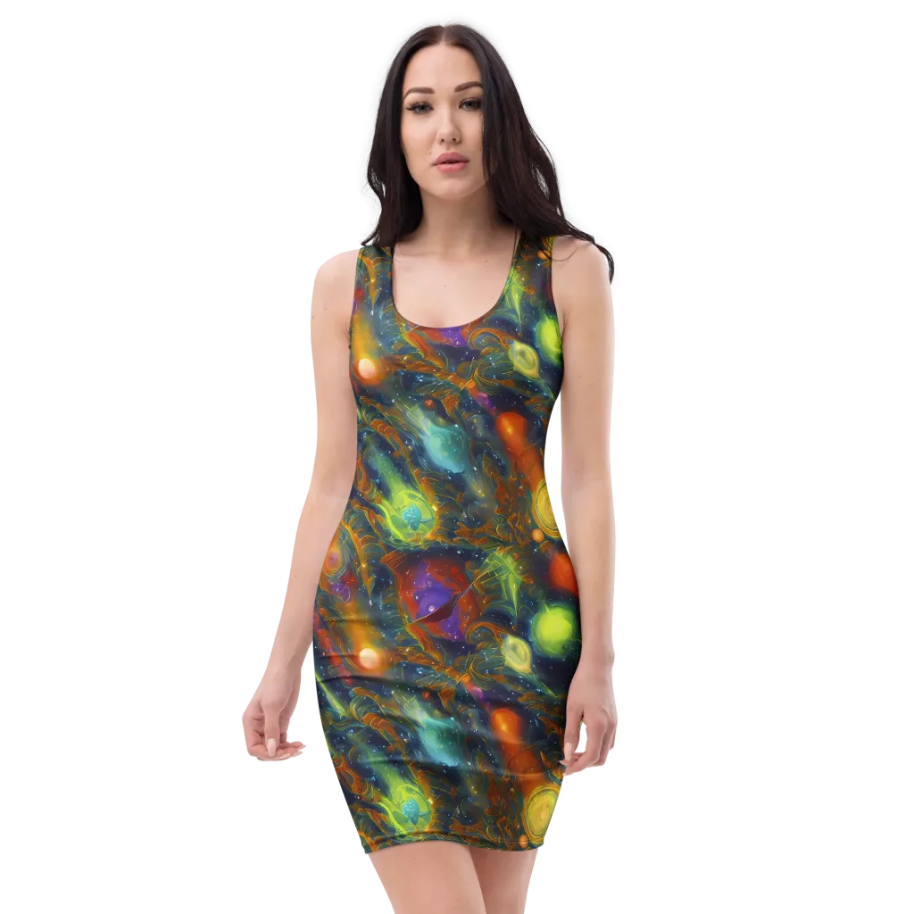 Galactic Tide on Bodycon Dress — Front