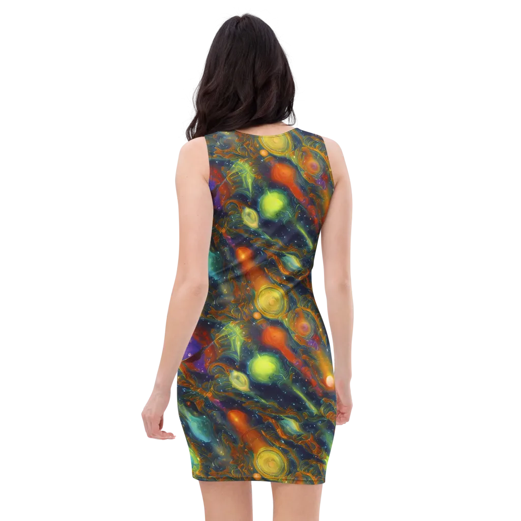 Galactic Tide on Bodycon Dress — Back