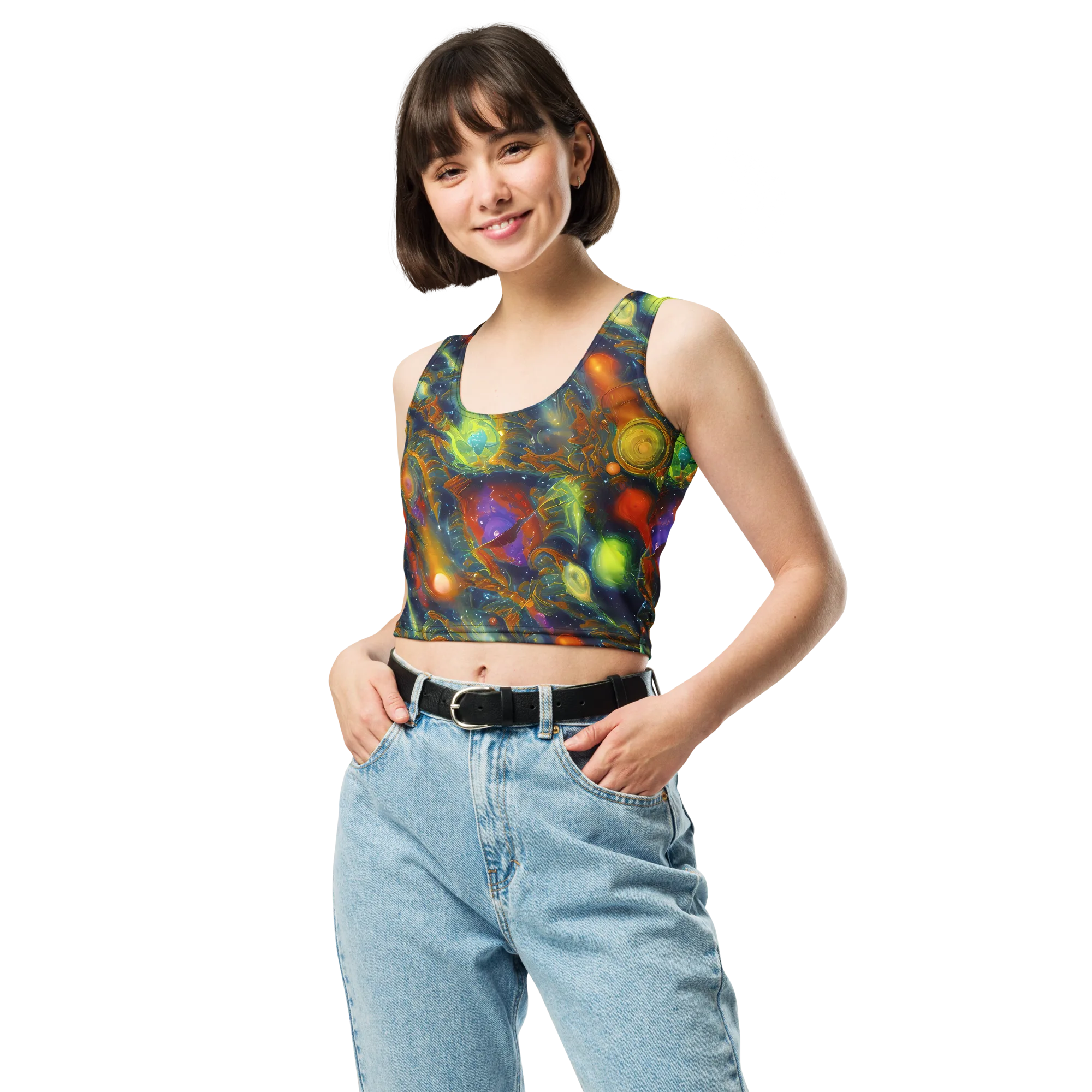 Galactic Tide on Crop Top — Front